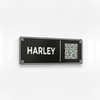 Black Harley stable plate with white frame