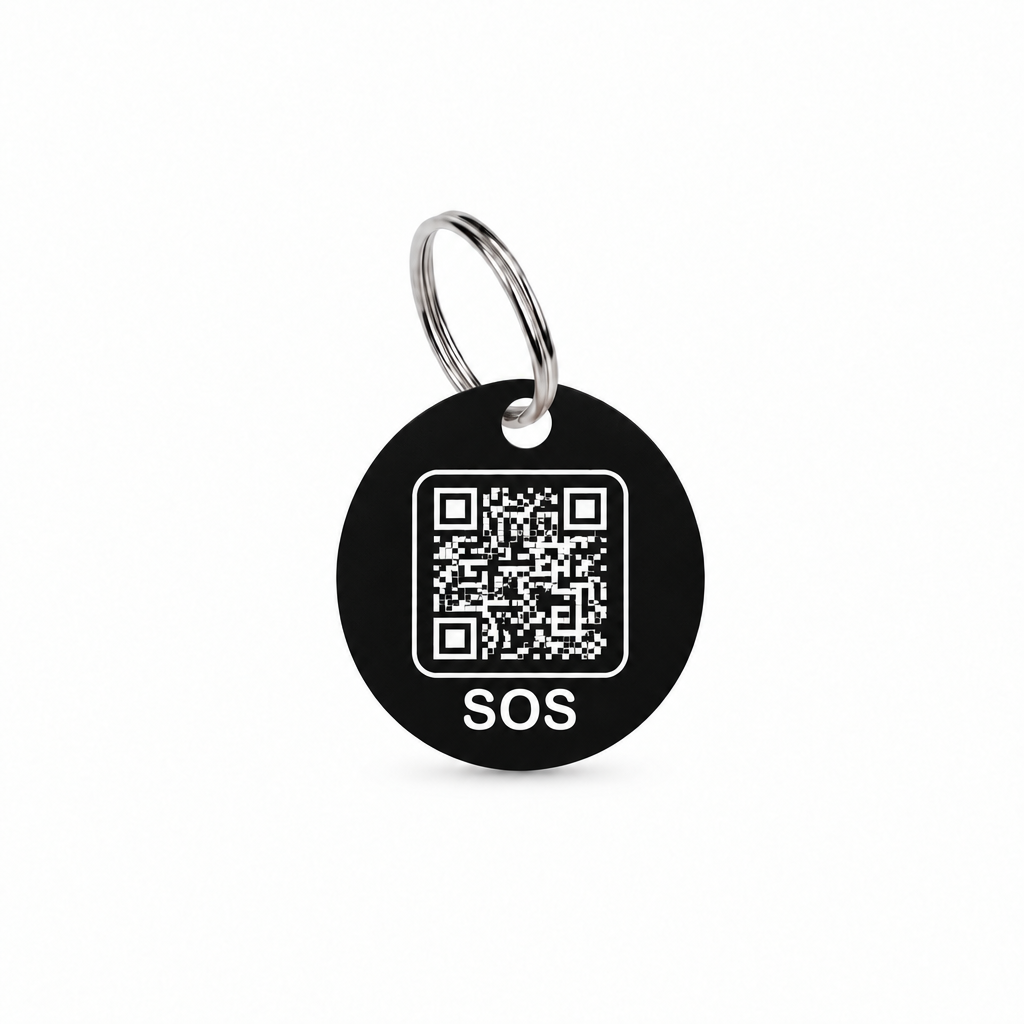 Black SOS bridle tag