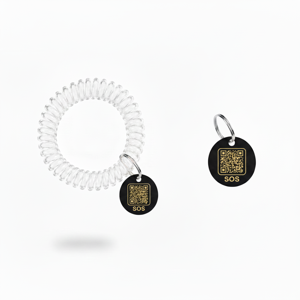 Black SOS Tag Gold Text - Corrected Layout