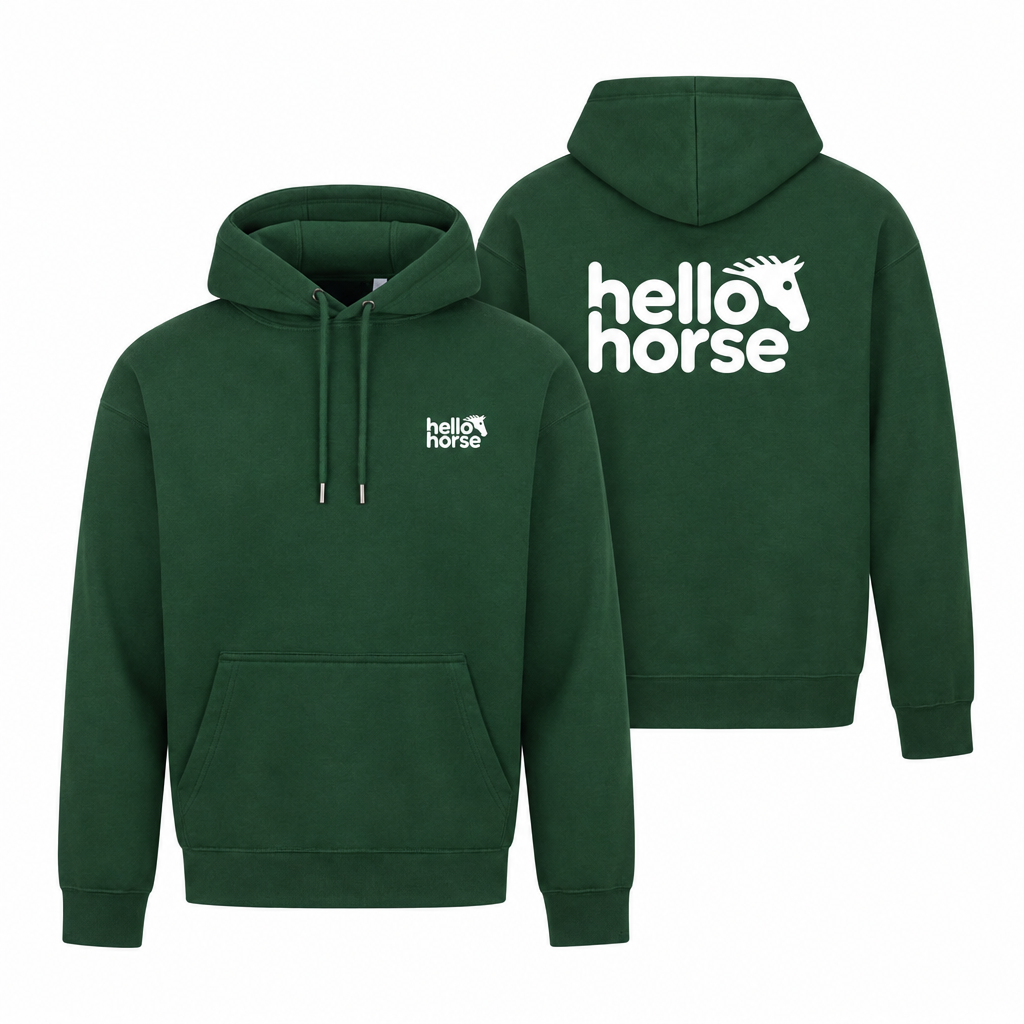 Bottle Green front and back hoodies