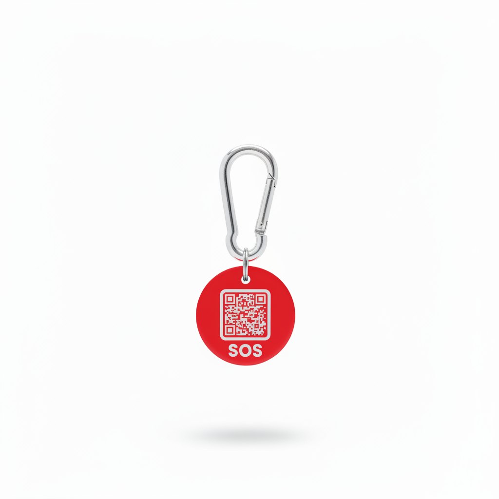 Bright Red SOS Tag
