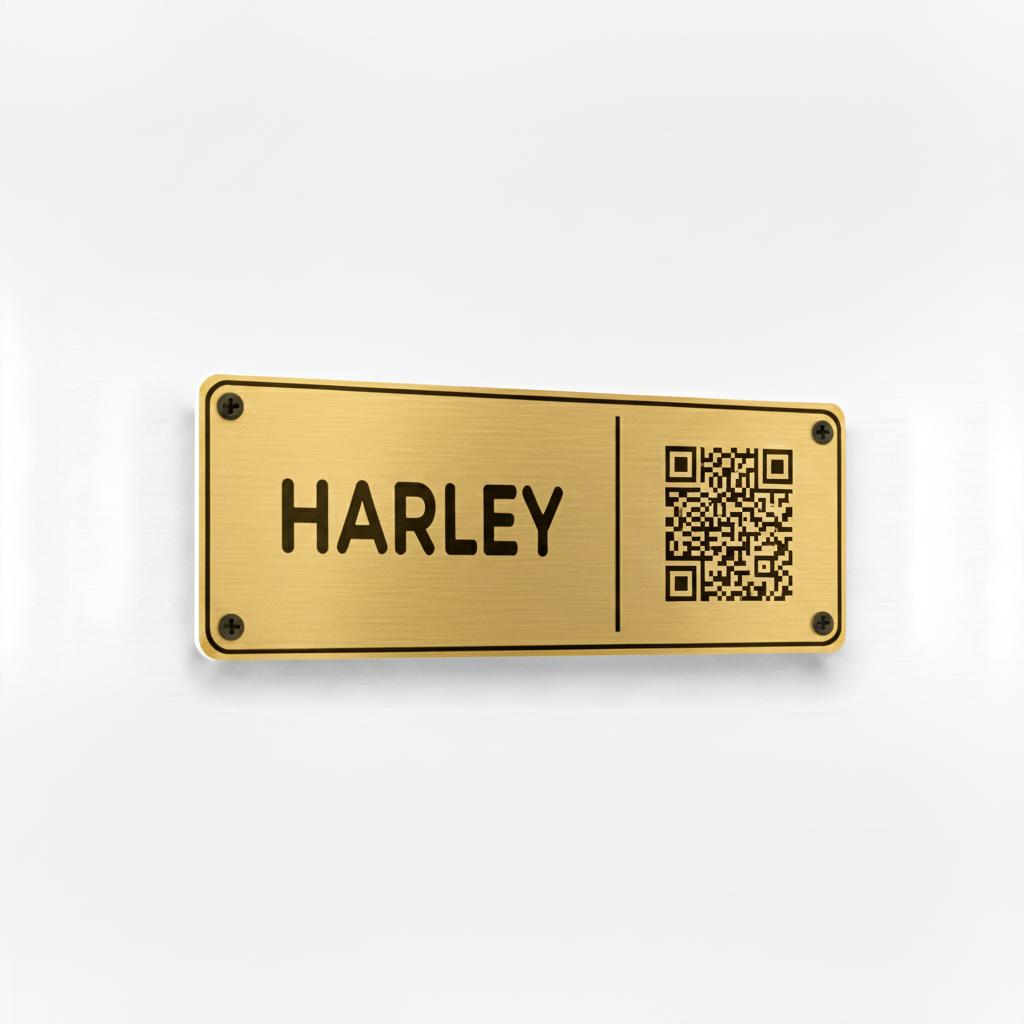 Brushed gold Harley stable plate