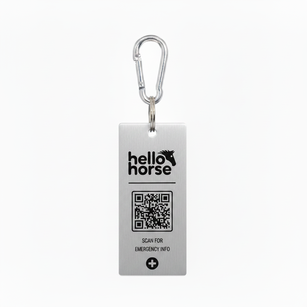 Brushed Silver SOS Tag — Square