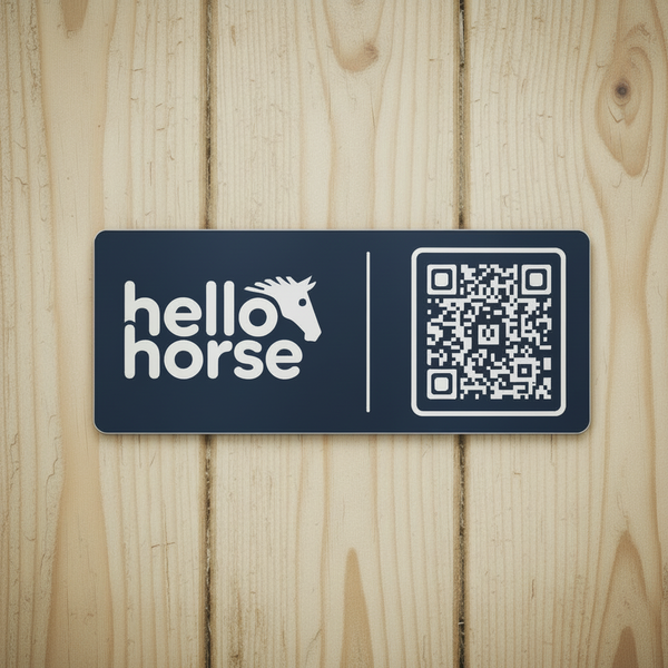 Clean Navy Hello Horse Plate