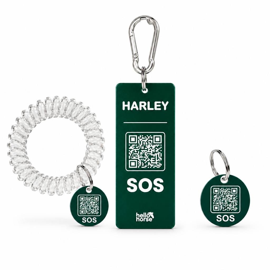 Combined Hello Horse tag set on a white square background