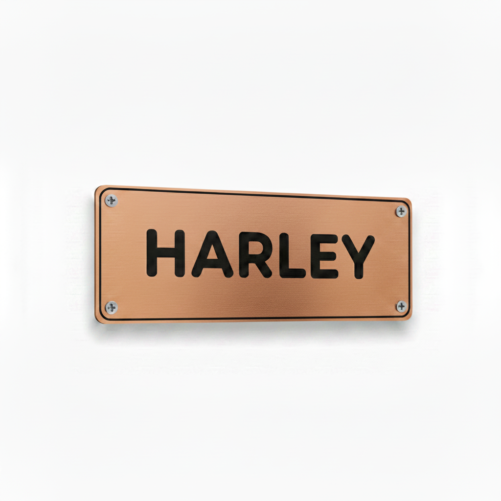 Copper Harley Name Plate