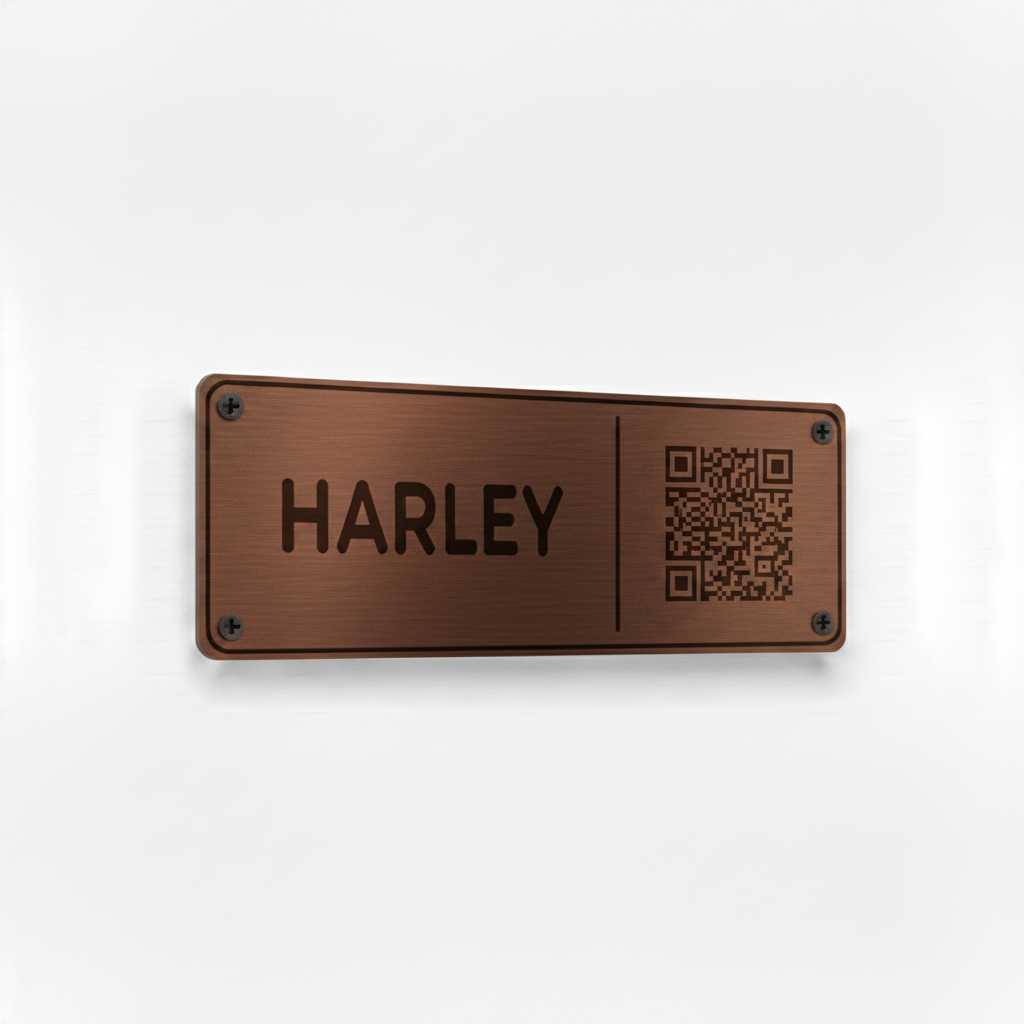 Dark copper bronze Harley stable plate