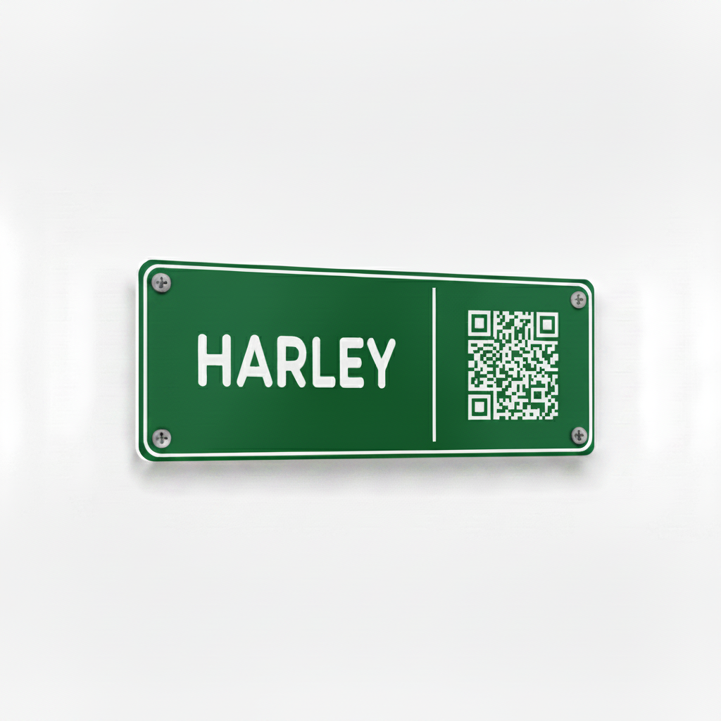 Dark green Harley stable plate