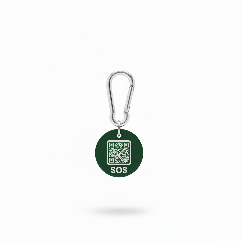 Dark Green SOS Tag
