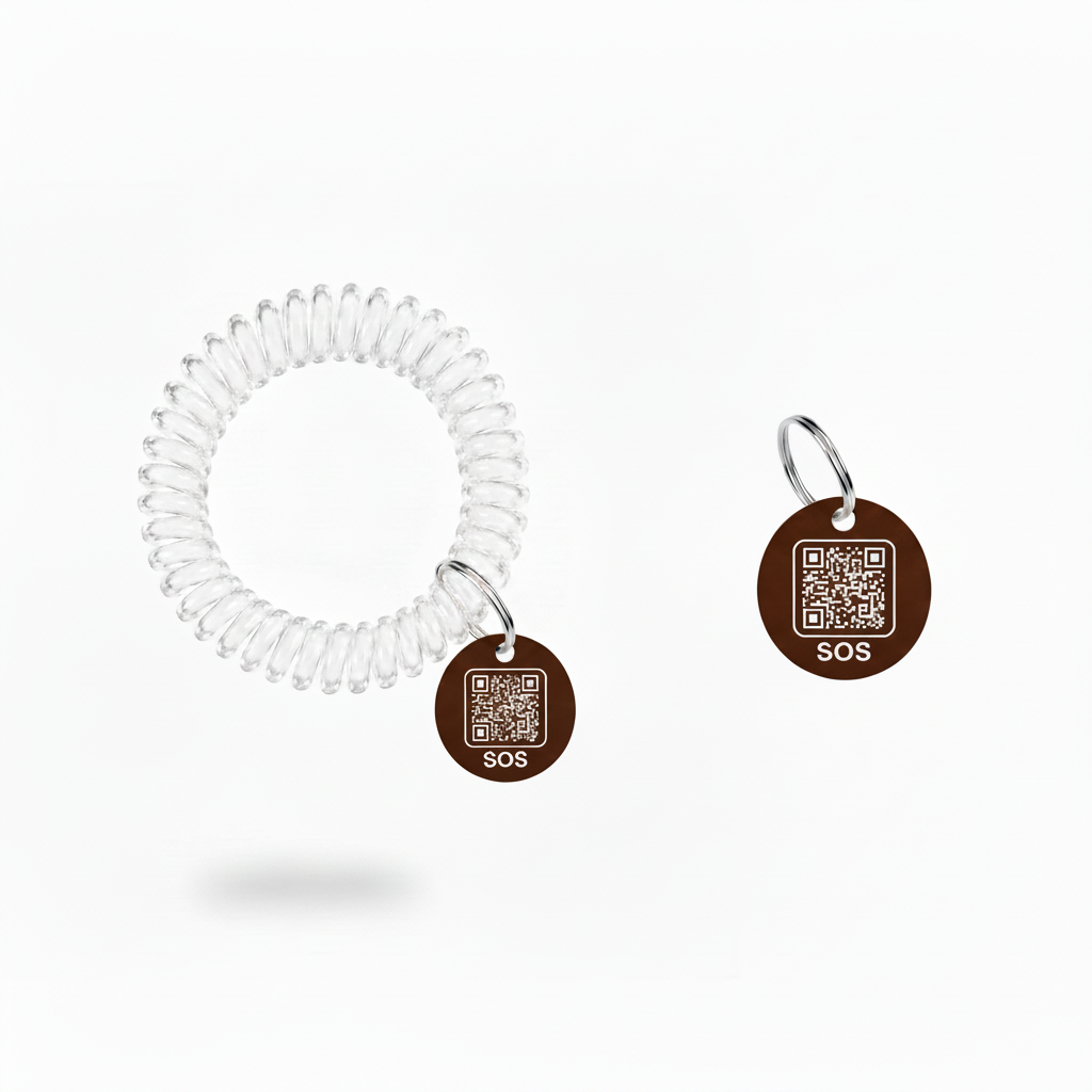 Darker Brown SOS Tag + Wristband