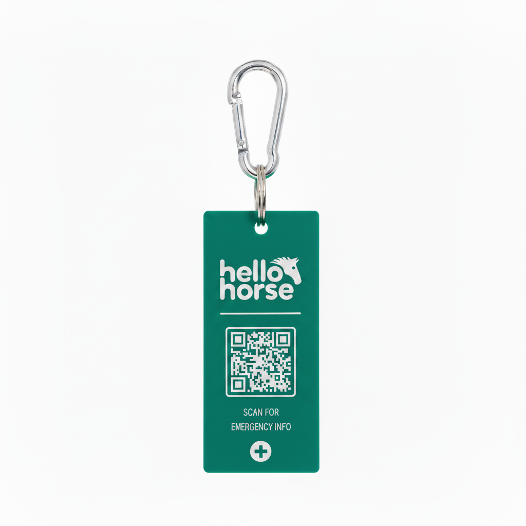 Deep Teal Green SOS Tag — Square