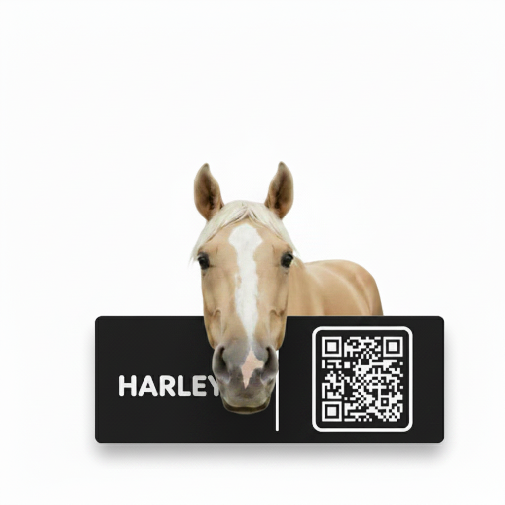 HARLEY black plate white text