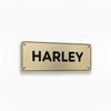 HARLEY gold plate black edge and engraved text