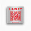 Harley Tag Brushed Steel Red