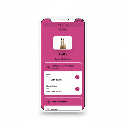 Hello Horse App on iPhone White Square