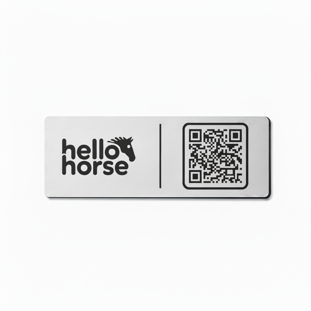 Hello Horse Light Silver Stable Plate