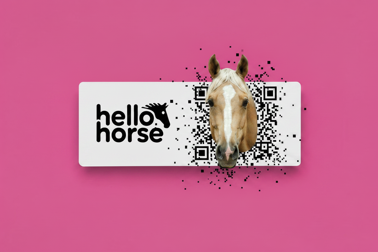 Hello horse plate with correct logo landscape