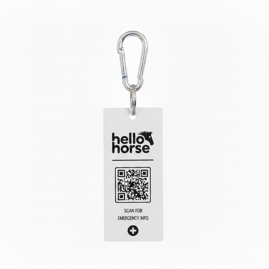 Hello Horse SOS Tag — White with Black