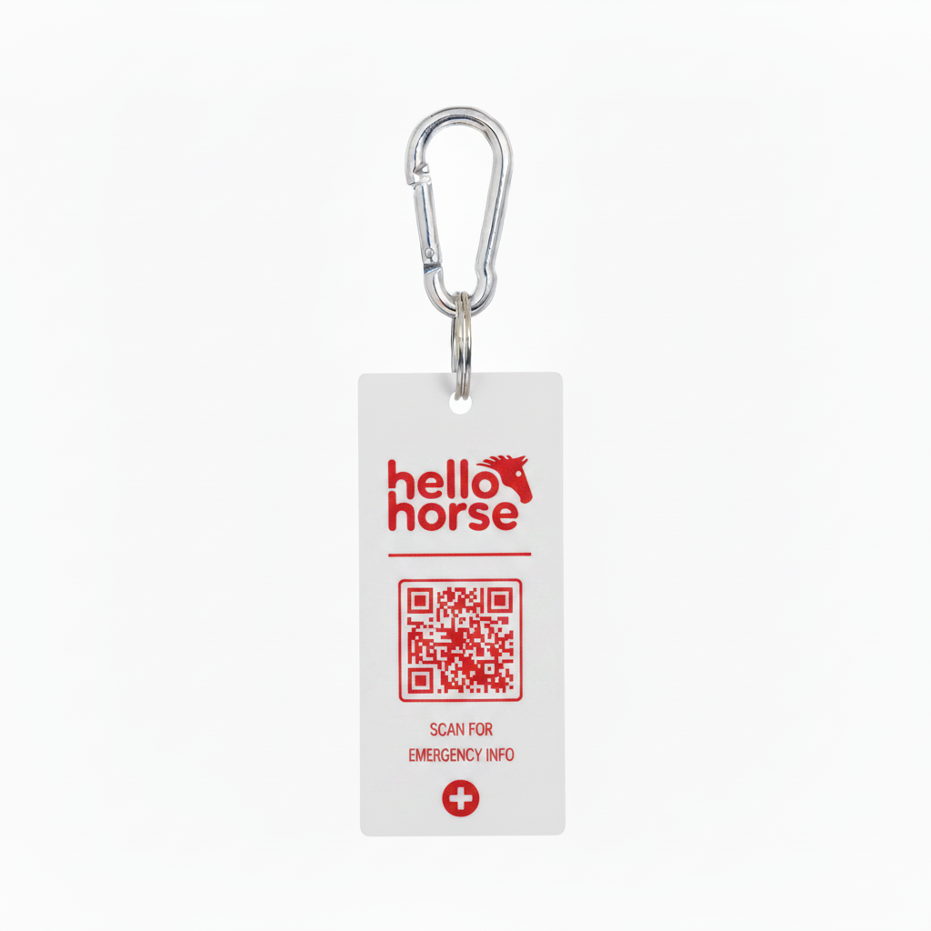 Hello Horse SOS Tag — White with Red