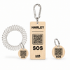 Maple wood Hello Horse tag set with black artwork