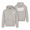 Natural Stone hoodies with white front and back branding