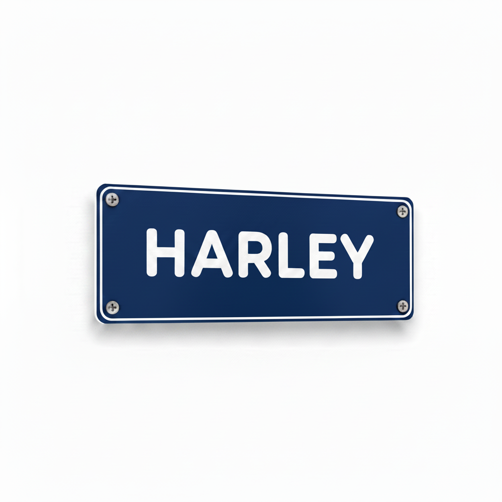 Navy Harley Stable Name Plate