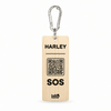 Pine wood SOS tag with black artwork