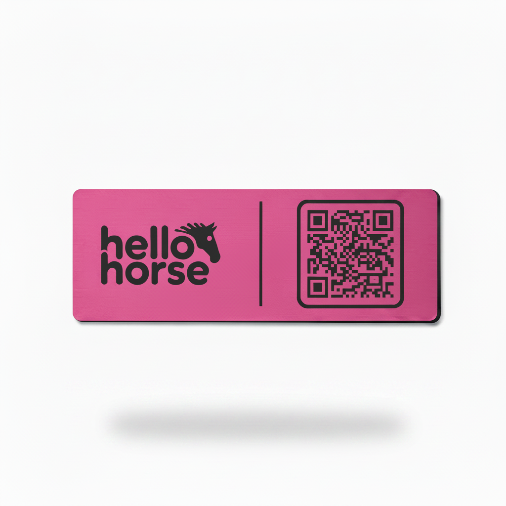 Pink Hello Horse Stable Plate