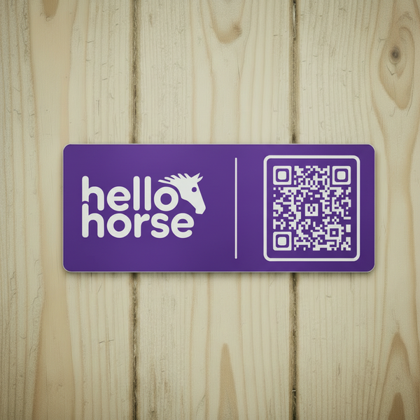 Purple Hello Horse Stable Plate - Square