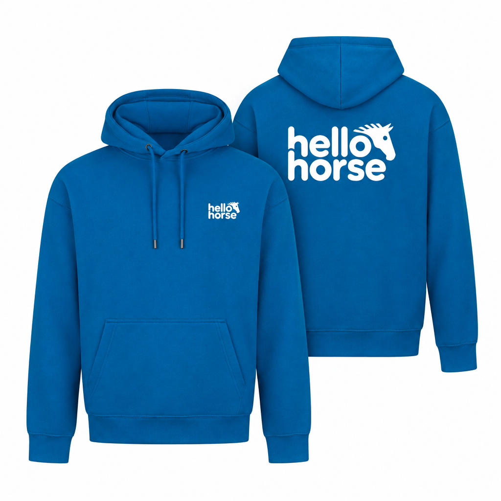 Sapphire Blue front and back hoodies