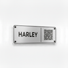 Silver black Harley stable plate