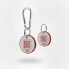 Silver SOS Tags — Red Text & Edge