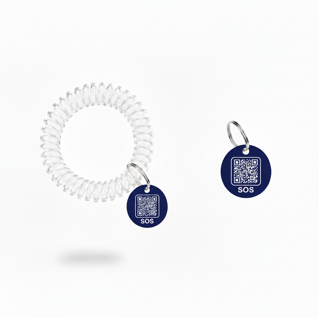 Slightly Darker Navy SOS Tag + Wristband