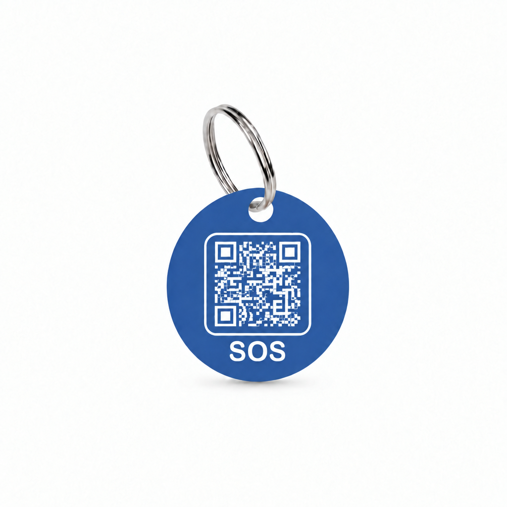 Softer medium-blue SOS bridle tag
