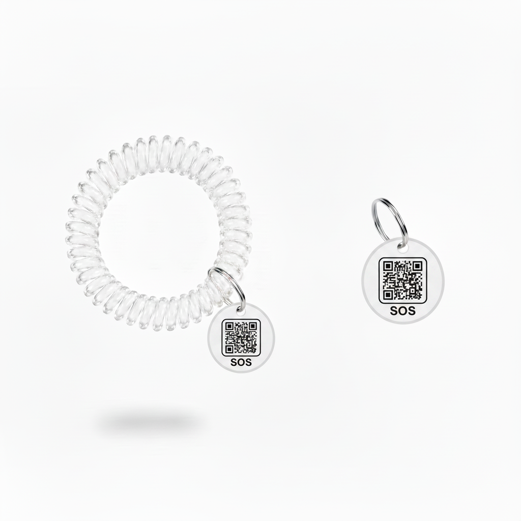 White SOS Tag + Wristband