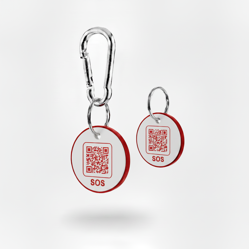 White SOS Tags — Red Text & Edge